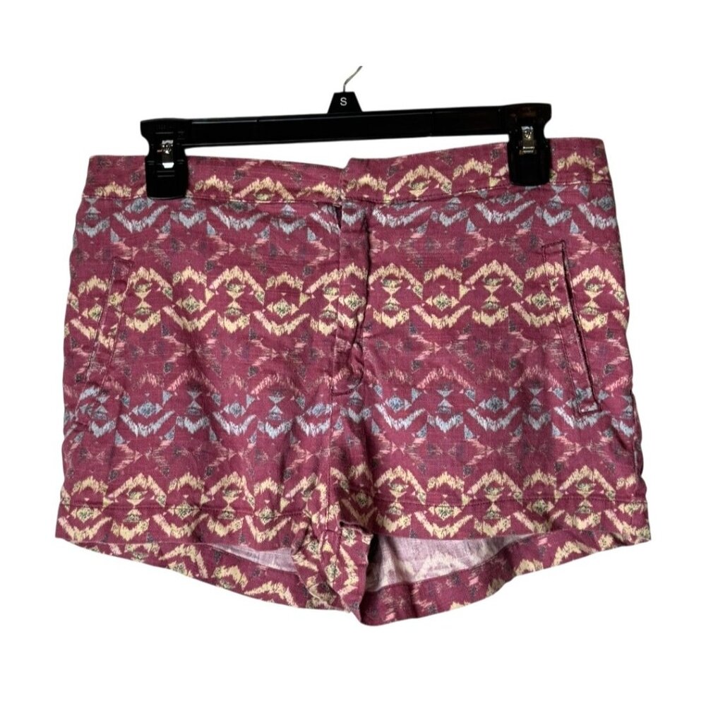 Free People Shorts Women‎ 6 Wild Plum Tribal Linen Blend Boho Retro - Picture 2 of 8
